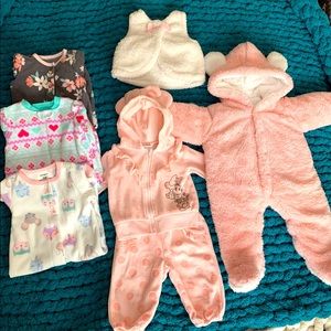0-3M winter baby girl lot